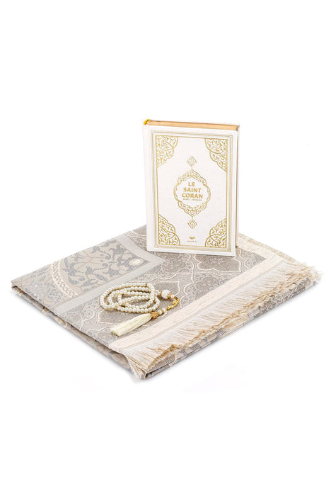Islamic 6-pc Gift Box Set for Muslims | Includes Yaseen Book, Prayer Mat, Prayer Beads, Fragrance |  Muslim Prayer Rug, Yaseen Book, Prayer Beads Tesbih, Solid Smell, Ravza Scent | 6 Piece Prayers Mat Set for Ramadan | Eid Gifts