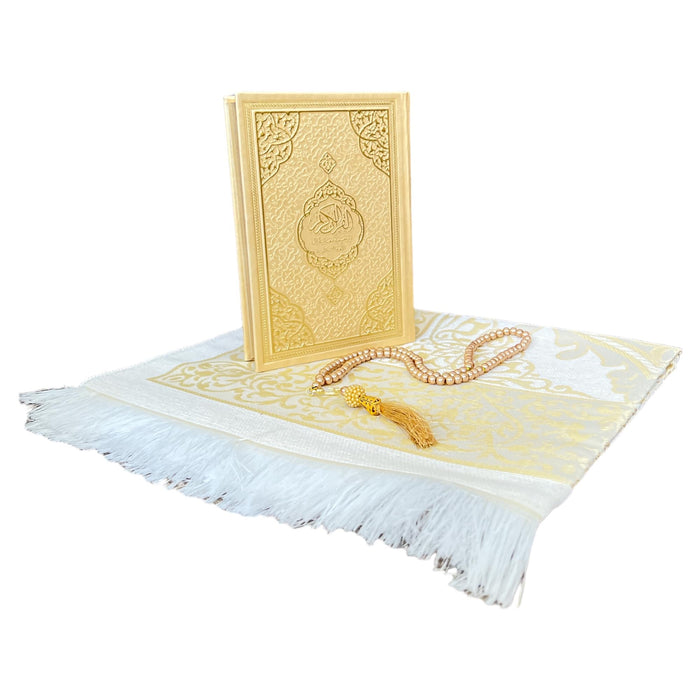 Cute & Colorful Quran Gift Set with English Translation Quran, Prayer Rug, and Prayer Beads | Gift for Muslims | Islamic Gift | Ramadan Eid Gift for Muslims
