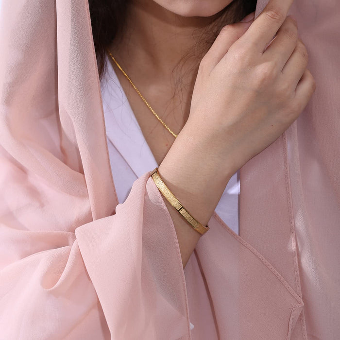 Qitian Islamic Jewelry Gifts for Women Allah Gold Bangles Bracelets Ayatul Kursi Arabic Cuff Bracelet for Women Islam Eid Ramadan Gifts | Gift for Muslims | Islamic Gift | Ramadan Eid Gift for Muslims