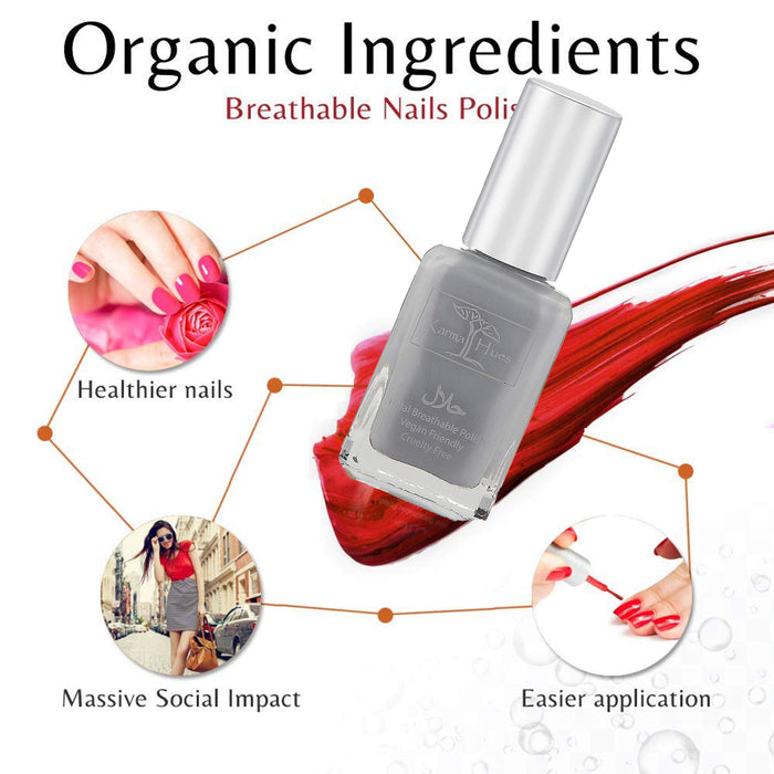 Natural Certified Halal Nail Polish | Breathable & Water Permeable, Wudu Friendly (Jamila) | Gift for Muslims | Islamic Gift | Ramadan Eid Gift for Muslims