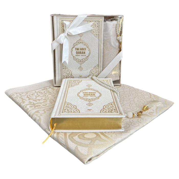 Cute & Colorful Quran Gift Set with English Translation Quran, Prayer Rug, and Prayer Beads | Gift for Muslims | Islamic Gift | Ramadan Eid Gift for Muslims