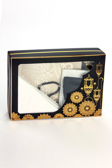 Islamic 6-pc Gift Box Set for Muslims | Includes Yaseen Book, Prayer Mat, Prayer Beads, Fragrance |  Muslim Prayer Rug, Yaseen Book, Prayer Beads Tesbih, Solid Smell, Ravza Scent | 6 Piece Prayers Mat Set for Ramadan | Eid Gifts