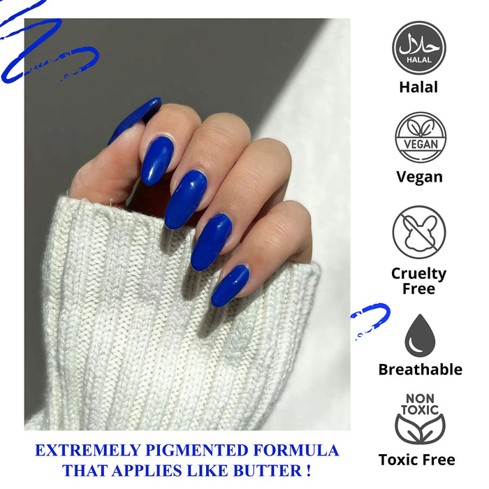 Halal Cosmetic Nail Polish | Quick Dry and Shiny | Certified Halal, Vegan and Non Toxic | Long Lasting | Breathable and Water Permeable | Gift for Muslims | Islamic Gift | Ramadan Eid Gift for Muslims