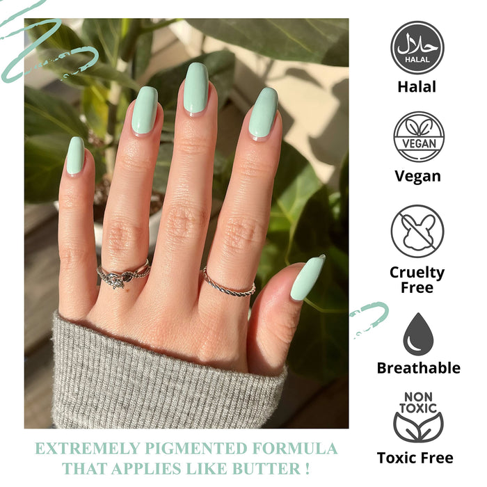 Halal Cosmetic Nail Polish | Quick Dry and Shiny | Certified Halal, Vegan and Non Toxic | Long Lasting | Breathable and Water Permeable | Gift for Muslims | Islamic Gift | Ramadan Eid Gift for Muslims