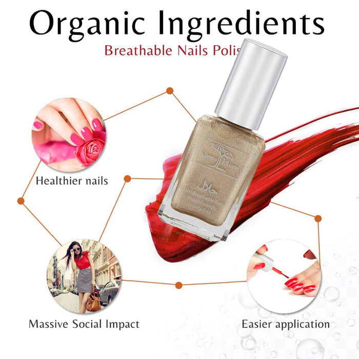 Natural Certified Halal Nail Polish | Breathable & Water Permeable, Wudu Friendly (Jamila) | Gift for Muslims | Islamic Gift | Ramadan Eid Gift for Muslims