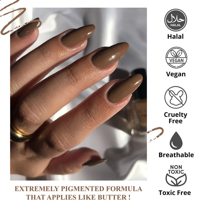 Halal Cosmetic Nail Polish | Quick Dry and Shiny | Certified Halal, Vegan and Non Toxic | Long Lasting | Breathable and Water Permeable | Gift for Muslims | Islamic Gift | Ramadan Eid Gift for Muslims