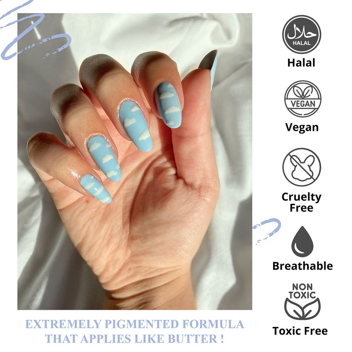 Halal Cosmetic Nail Polish | Quick Dry and Shiny | Certified Halal, Vegan and Non Toxic | Long Lasting | Breathable and Water Permeable | Gift for Muslims | Islamic Gift | Ramadan Eid Gift for Muslims