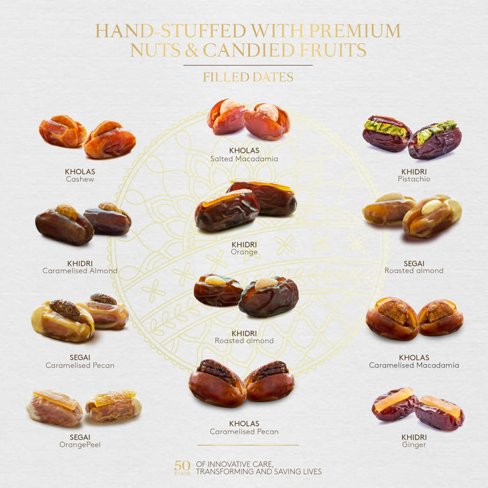 Bateel Pastel Lavender Gift Set | Medium Premium Filled Dates | Gourmet Stuffed Organic Dates with Nuts & Fruits | Gift for Muslims | Islamic Gift | Ramadan Eid Gift for Muslims