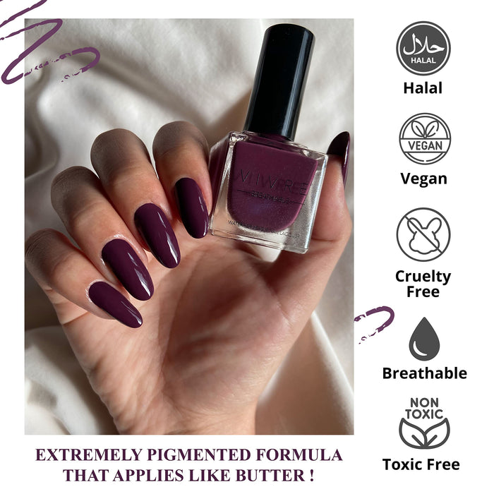 Halal Cosmetic Nail Polish | Quick Dry and Shiny | Certified Halal, Vegan and Non Toxic | Long Lasting | Breathable and Water Permeable | Gift for Muslims | Islamic Gift | Ramadan Eid Gift for Muslims