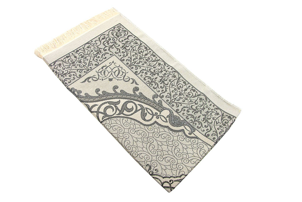Muslim Prayer Rug & Beads with Gift Box Set | Janamaz, Sajadah, Soft Islamic Gifts Set, Carpet Mat, Taffeta Fabric | Gift for Muslims | Islamic Gift | Ramadan Eid Gift for Muslims