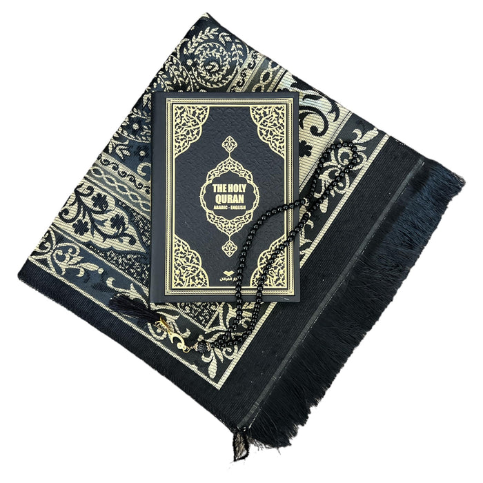 Cute & Colorful Quran Gift Set with English Translation Quran, Prayer Rug, and Prayer Beads | Gift for Muslims | Islamic Gift | Ramadan Eid Gift for Muslims