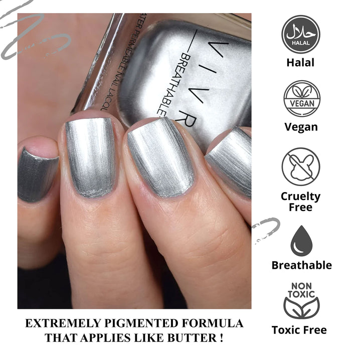 Halal Cosmetic Nail Polish | Quick Dry and Shiny | Certified Halal, Vegan and Non Toxic | Long Lasting | Breathable and Water Permeable | Gift for Muslims | Islamic Gift | Ramadan Eid Gift for Muslims