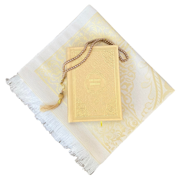 Cute & Colorful Quran Gift Set with English Translation Quran, Prayer Rug, and Prayer Beads | Gift for Muslims | Islamic Gift | Ramadan Eid Gift for Muslims