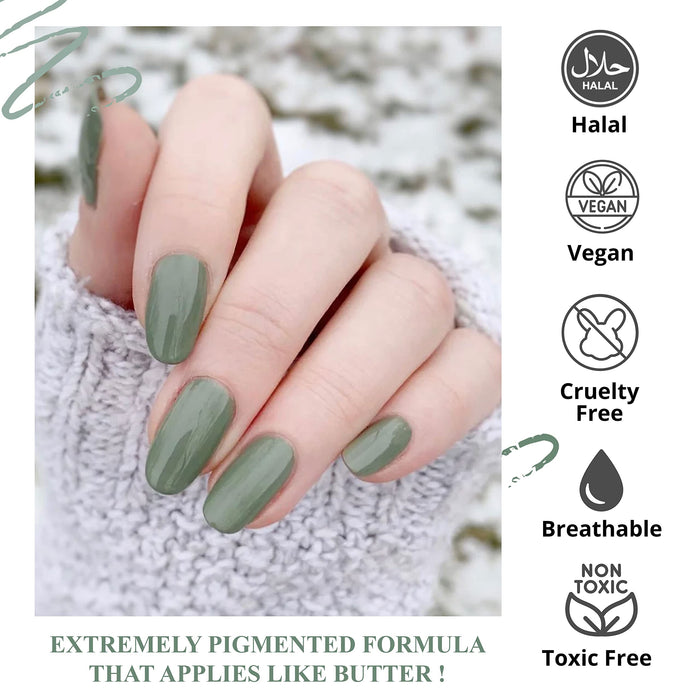 Halal Cosmetic Nail Polish | Quick Dry and Shiny | Certified Halal, Vegan and Non Toxic | Long Lasting | Breathable and Water Permeable | Gift for Muslims | Islamic Gift | Ramadan Eid Gift for Muslims