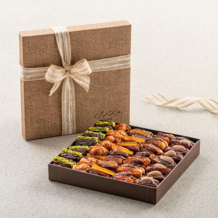 Bateel Napura Brown Gift Set | Premium Filled Dates | Luxury Stuffed Organic Dates with Pistachios & Nuts | Elegant Sustainable Brown Box | Gift for Muslims | Islamic Gift | Ramadan Eid Gift for Muslims