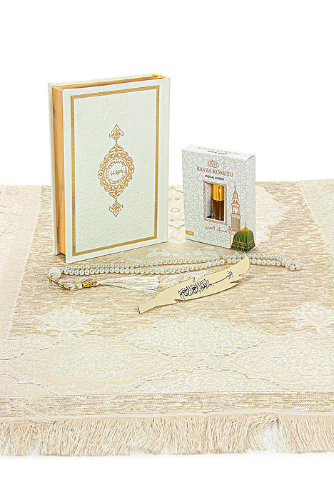 Prayer Gift Set for Men & Women | Muslim Prayer Rug, Salah Mat, Beads Taasbih, Arabic Holy Quran| Islamic Gift Set for Ramadan & Eid | Gift for Muslims | Islamic Gift | Ramadan Eid Gift for Muslims