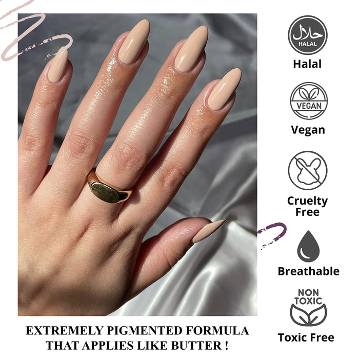 Halal Cosmetic Nail Polish | Quick Dry and Shiny | Certified Halal, Vegan and Non Toxic | Long Lasting | Breathable and Water Permeable | Gift for Muslims | Islamic Gift | Ramadan Eid Gift for Muslims