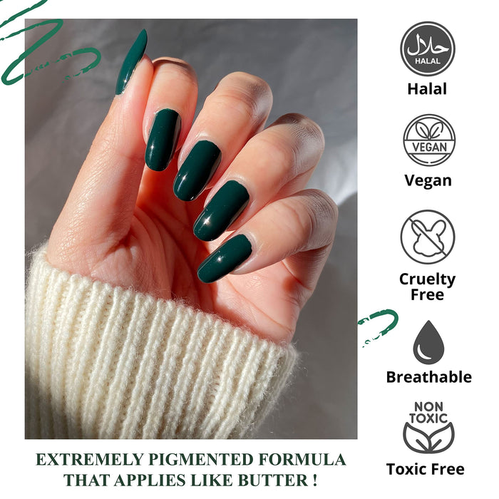 Halal Cosmetic Nail Polish | Quick Dry and Shiny | Certified Halal, Vegan and Non Toxic | Long Lasting | Breathable and Water Permeable | Gift for Muslims | Islamic Gift | Ramadan Eid Gift for Muslims