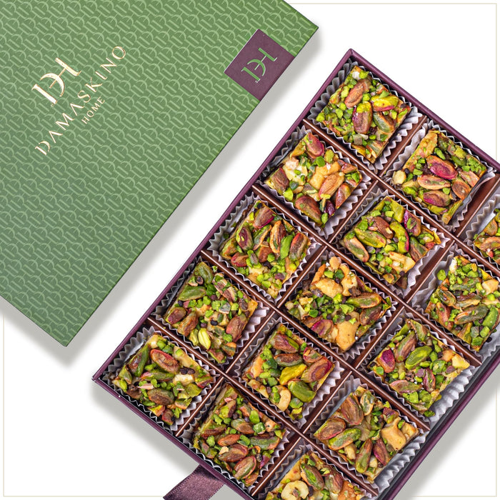 Medjool Date & Nut Bites Gift Box – 10.5 oz - 15 Pieces | Edible Arrangement of Fruit & Nuts Gift for Muslims | Islamic Ramadan Eid Gift Set | Soft Dates with Pistachios, Cashews, Cardamom & Biscuits | Middle Eastern Snack & Gift