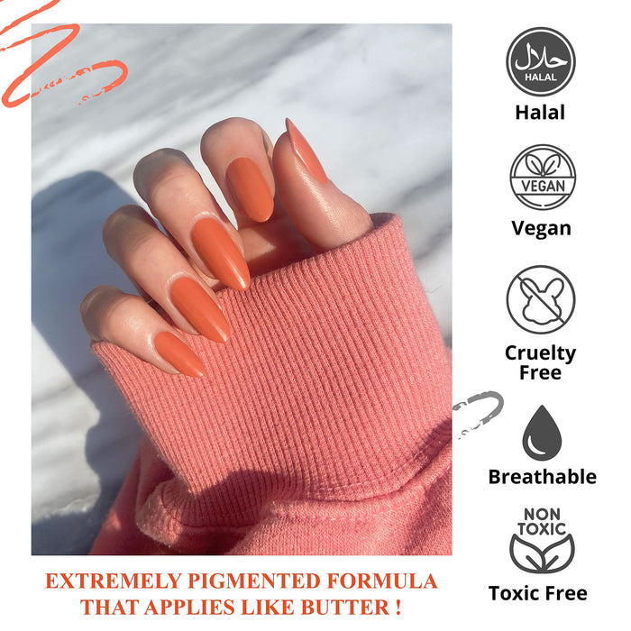 Halal Cosmetic Nail Polish | Quick Dry and Shiny | Certified Halal, Vegan and Non Toxic | Long Lasting | Breathable and Water Permeable | Gift for Muslims | Islamic Gift | Ramadan Eid Gift for Muslims