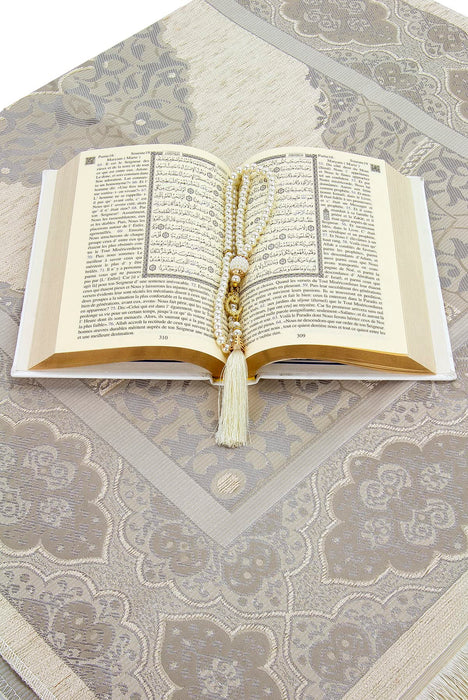 Islamic 6-pc Gift Box Set for Muslims | Includes Yaseen Book, Prayer Mat, Prayer Beads, Fragrance |  Muslim Prayer Rug, Yaseen Book, Prayer Beads Tesbih, Solid Smell, Ravza Scent | 6 Piece Prayers Mat Set for Ramadan | Eid Gifts