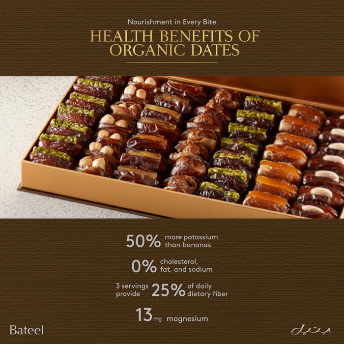 Bateel Pastel Lavender Gift Set | Medium Premium Filled Dates | Gourmet Stuffed Organic Dates with Nuts & Fruits | Gift for Muslims | Islamic Gift | Ramadan Eid Gift for Muslims
