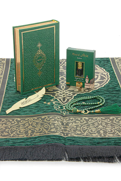 Prayer Gift Set for Men & Women | Muslim Prayer Rug, Salah Mat, Beads Taasbih, Arabic Holy Quran| Islamic Gift Set for Ramadan & Eid | Gift for Muslims | Islamic Gift | Ramadan Eid Gift for Muslims