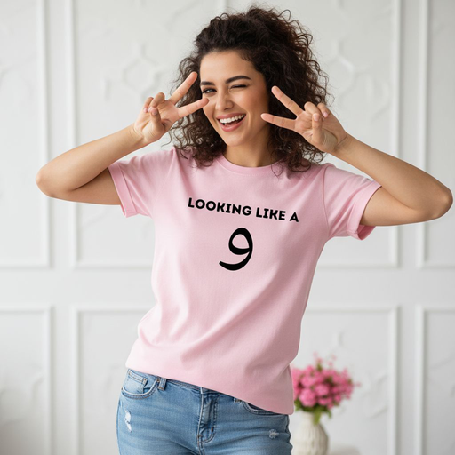 fun and flirty Pakistani woman posing in funny Urdu t-shirt pun