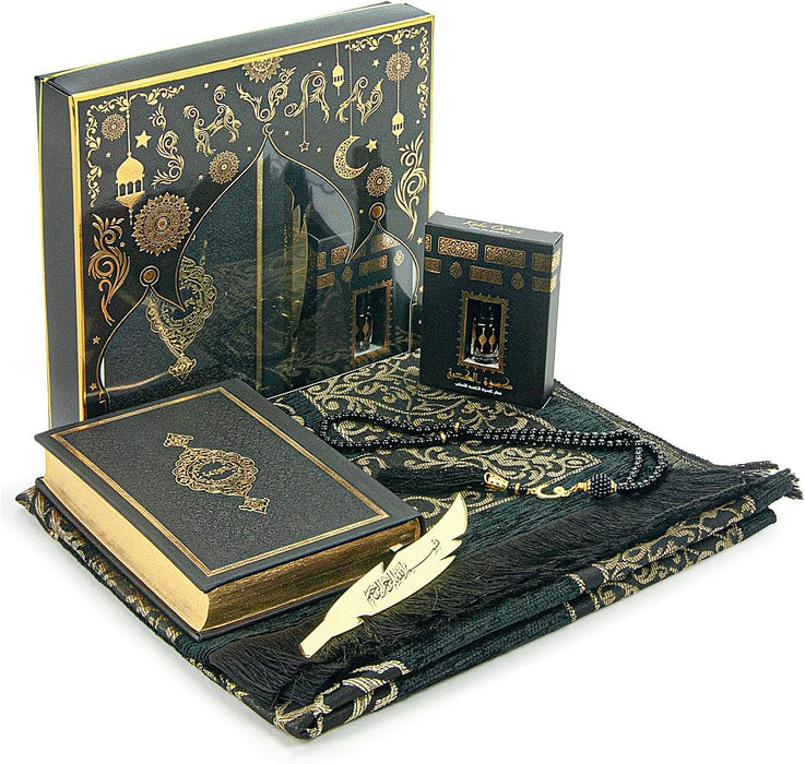 Prayer Gift Set for Men & Women | Muslim Prayer Rug, Salah Mat, Beads Taasbih, Arabic Holy Quran| Islamic Gift Set for Ramadan & Eid | Gift for Muslims | Islamic Gift | Ramadan Eid Gift for Muslims