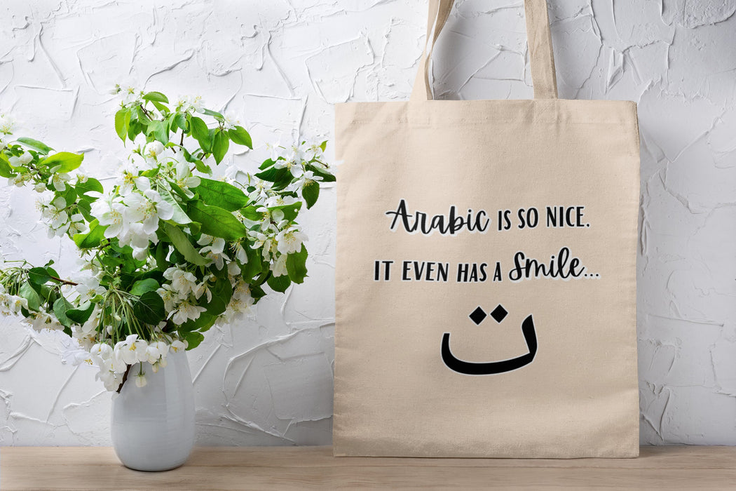 Arabic is So Nice It Even Has a Smile Tote Bag