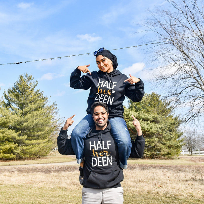 Couples "Half His Deen" & "Half Her Deen" Matching Hoodies (Set of 2)