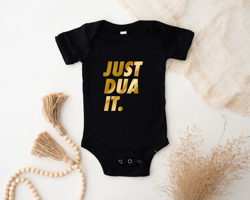 GOLD Just Dua It Onesie