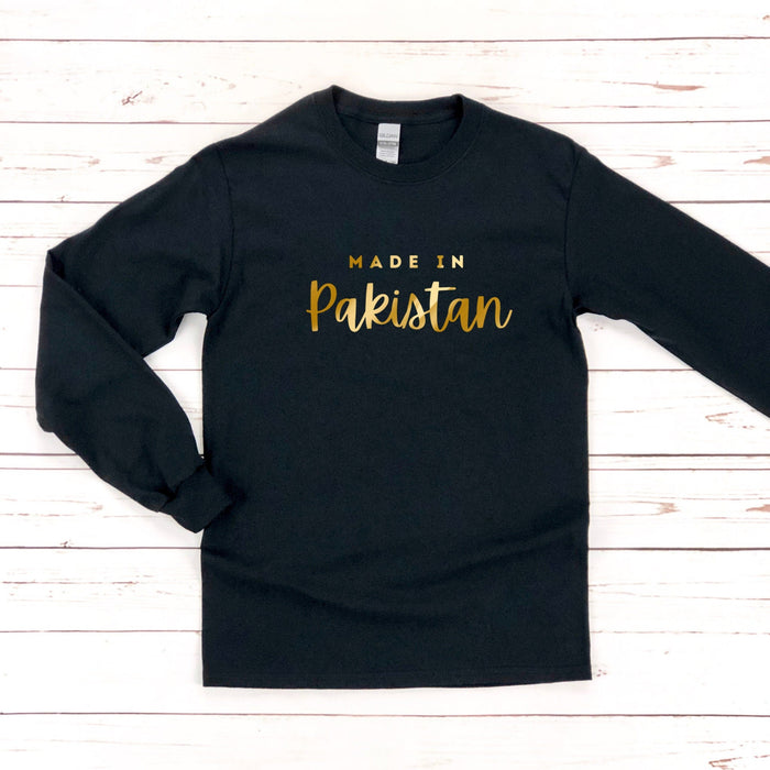 GOLD Personalized "Made in [INSERT COUNTRY]" Long Sleeve Shirt