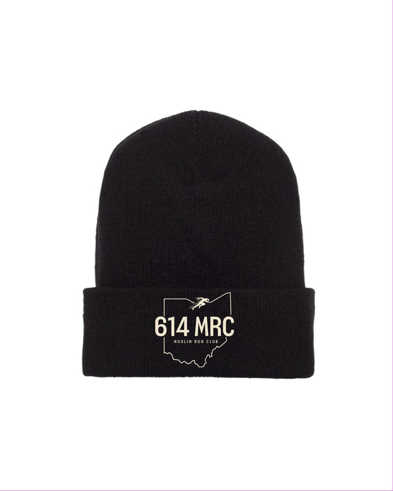 614MRC Knit Beanie in Black - front