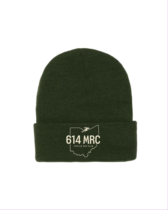 614MRC Knit Beanie in Olive - front