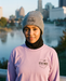 614MRC Knit Beanie worn by a 614 MRC member in Columbus