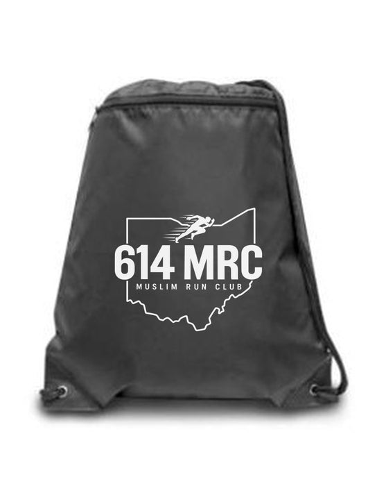 614MRC Zippered Drawstring Bag in Black
