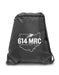 614MRC Zippered Drawstring Bag in Black