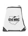 614MRC Zippered Drawstring Bag in White