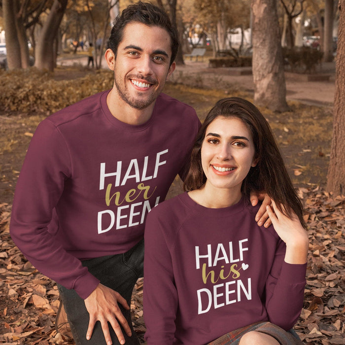 Couples' Matching 2-PC Set "Half His Deen" & "Half Her Deen" Hoodies